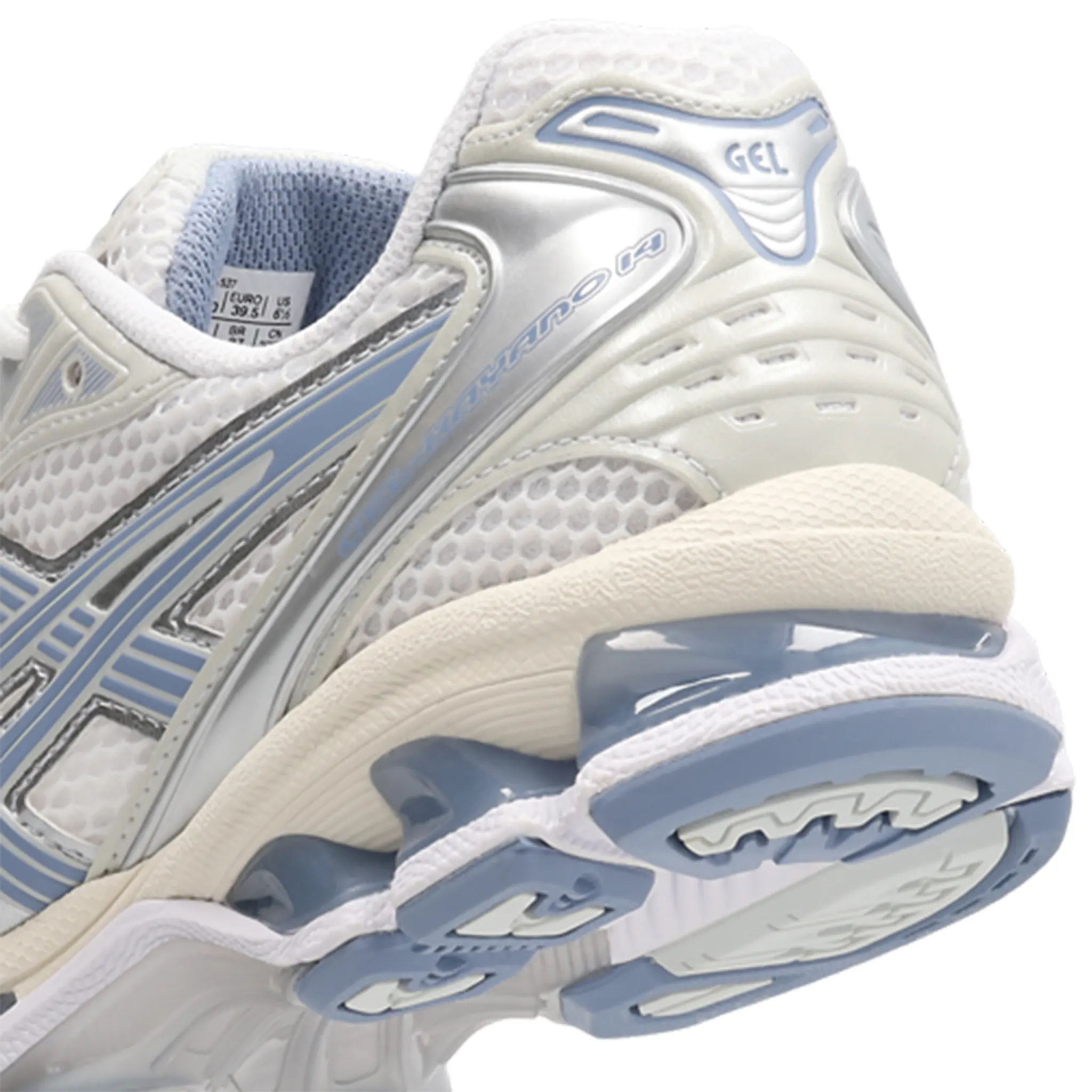 Detailed View of ASICS Gel-Kayano 14 White Light Navy 1203A537-115